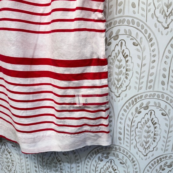 Liz Claiborne Sleeveless Top Women XXL Red White Striped Linen Blend Nautical - Picture 3 of 8